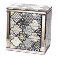 Floral Pattern Jewelry Box with 5 Drawers, Glass Accents