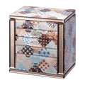 5-Drawer Glass Jewelry Chest, Double Side Door Luxury Jewelry Organizer Box with Mirror, Storage for Necklaces, Rings, Earrings & Watches for Vanity Bedroom
