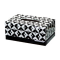 Black White Diamond Geometric Tissue Box, Glass Napkin Holder, Modern Minimalist Tissue Cover